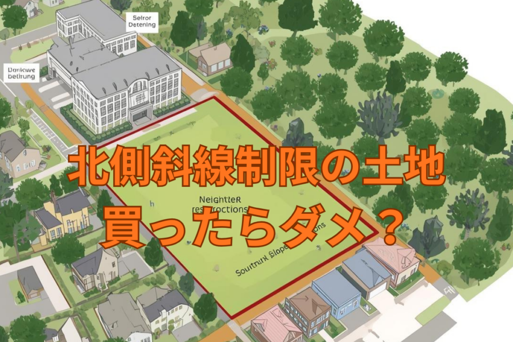 現在の画像に代替テキストがありません。ファイル名: 北側斜線規制の土地(未投稿.png