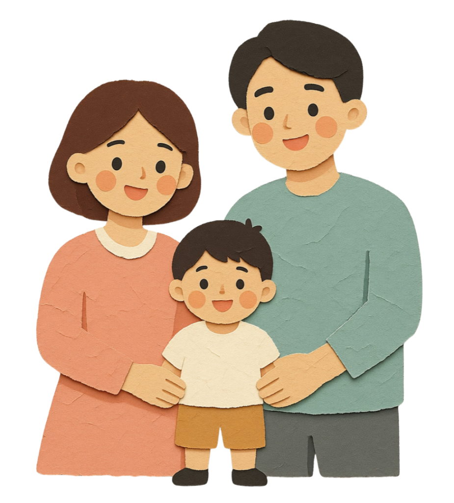 現在の画像に代替テキストがありません。ファイル名: 家族イラスト（2歳の子とご主人）.png